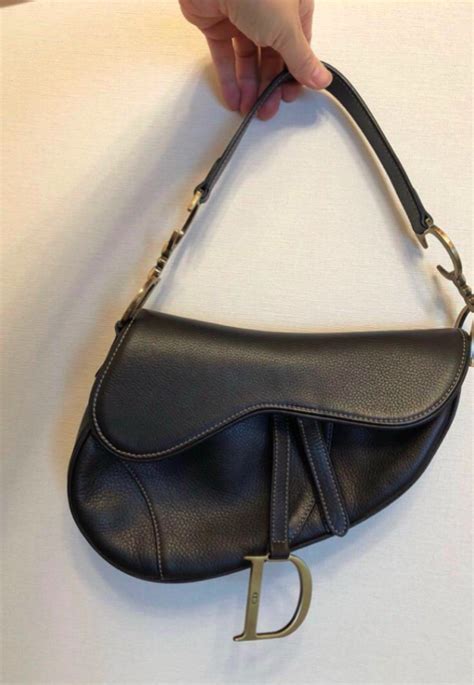 vintage dior saddle bag black